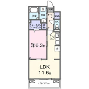 1LDK 間取り図