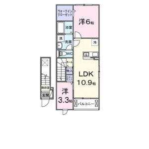 2LDK 間取り図