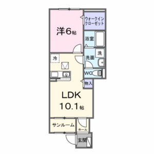 1LDK 間取り図