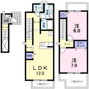 2LDK 間取り図