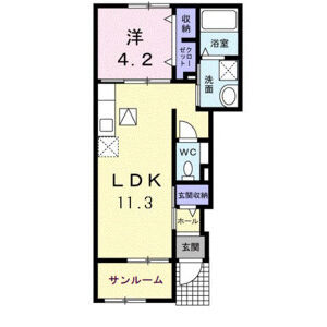 1LDK 間取り図