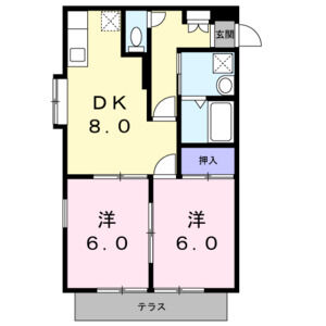 2DK 間取り図