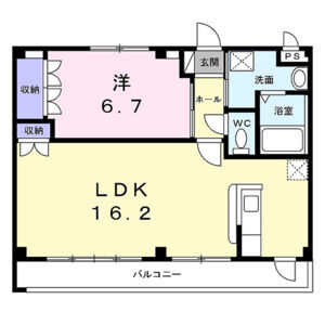 1LDK 間取り図
