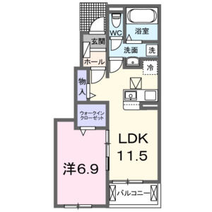 1LDK 間取り図