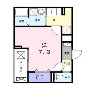 1K 間取り図