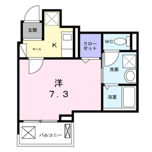 1K 間取り図