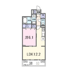 1LDK 間取り図