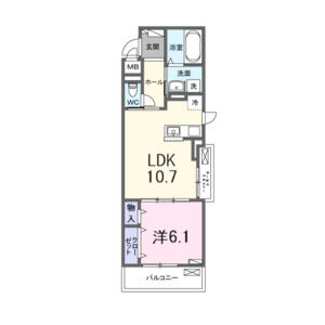1LDK 間取り図