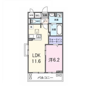 1LDK 間取り図