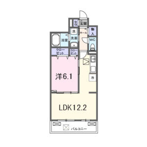 1LDK 間取り図