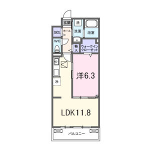 1LDK 間取り図