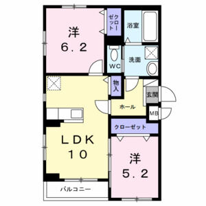 2LDK 間取り図