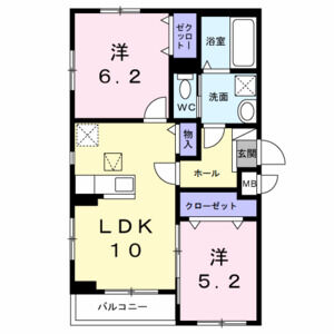2LDK 間取り図