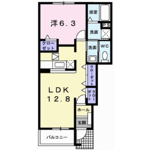 1LDK 間取り図