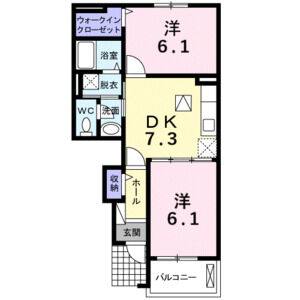 2DK 間取り図