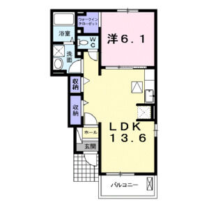 1LDK 間取り図