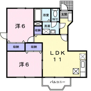 2LDK 間取り図