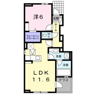 1LDK 間取り図
