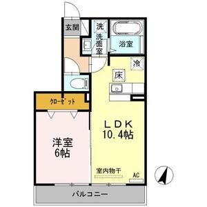 1LDK 間取り図