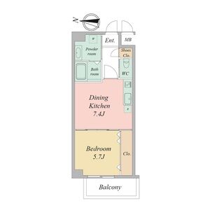 1DK 間取り図