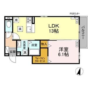 1LDK 間取り図