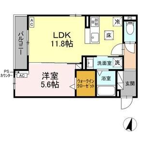 1LDK 間取り図
