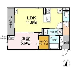 1LDK 間取り図