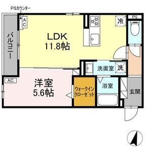 1LDK 間取り図