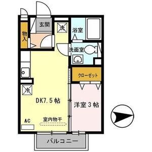 1DK 間取り図