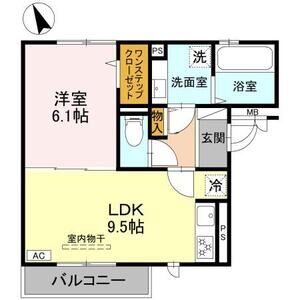 1LDK 間取り図