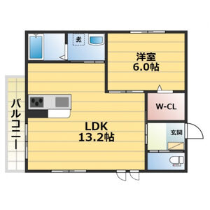 1LDK 間取り図