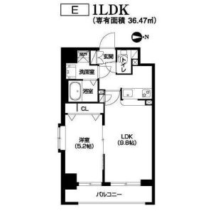 1LDK 間取り図