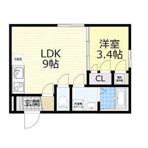 1LDK 間取り図