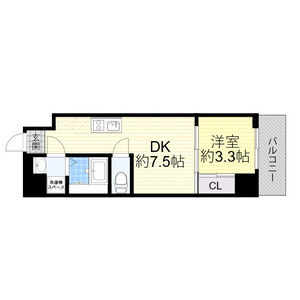 1DK 間取り図