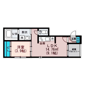 1LDK 間取り図