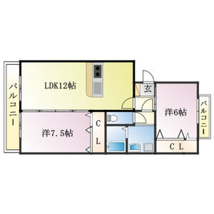 2LDK 間取り図