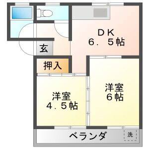 2DK 間取り図