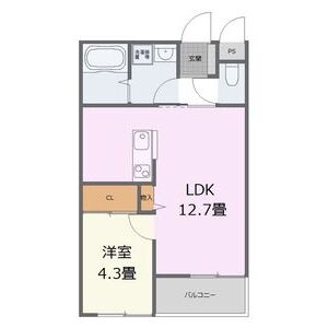 1LDK 間取り図