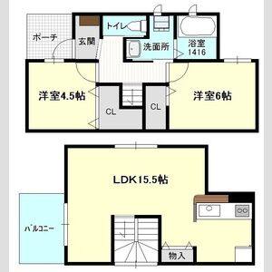 2LDK 間取り図