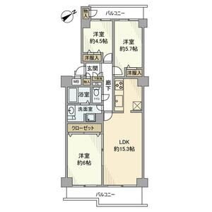3LDK 間取り図