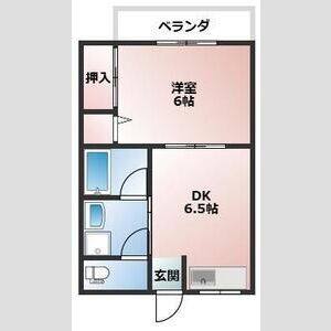 1DK 間取り図