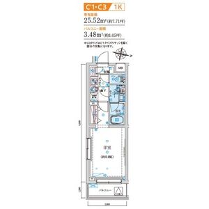 1K 間取り図