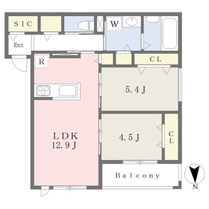 2LDK 間取り図