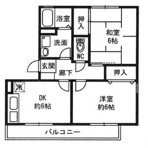 2DK 間取り図