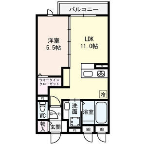 1LDK 間取り図