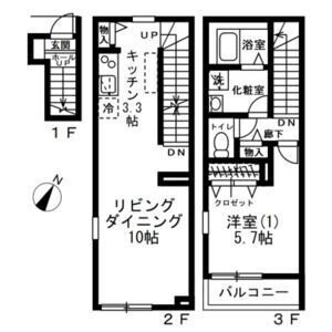 1LDK 間取り図