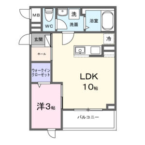 1LDK 間取り図