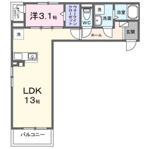 1LDK 間取り図