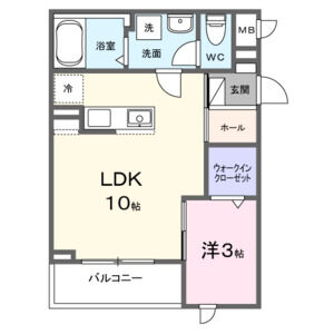 1LDK 間取り図
