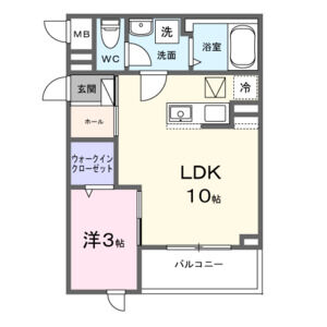 1LDK 間取り図